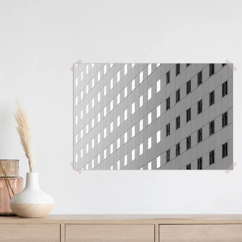 Poster minimalistische fassadenstruktur mit geometrischem muster Poster minimalistische fassadenstruktur mit geometrischem muster