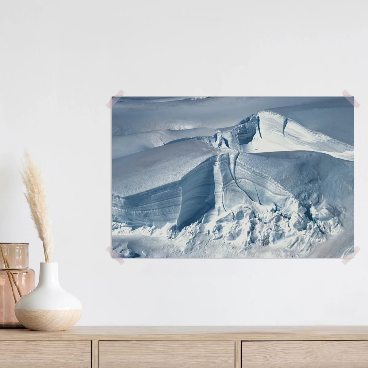 Poster gletscherlandschaft mit tiefen spalten Poster gletscherlandschaft mit tiefen spalten