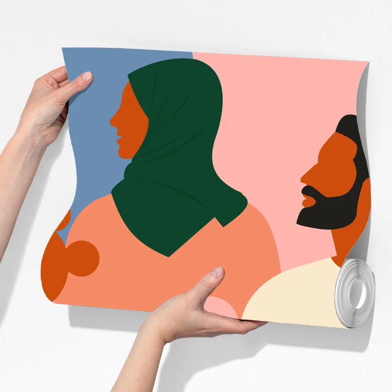 Fototapete muster mit porträts einer vielfältigen gemeinschaft Fototapete muster mit porträts einer vielfältigen gemeinschaft