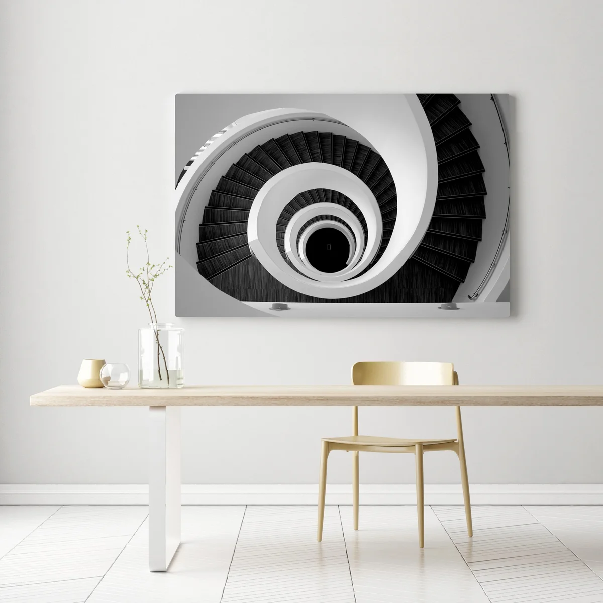 Leinwandbild spiraltreppe in monochrom Leinwandbild spiraltreppe in monochrom