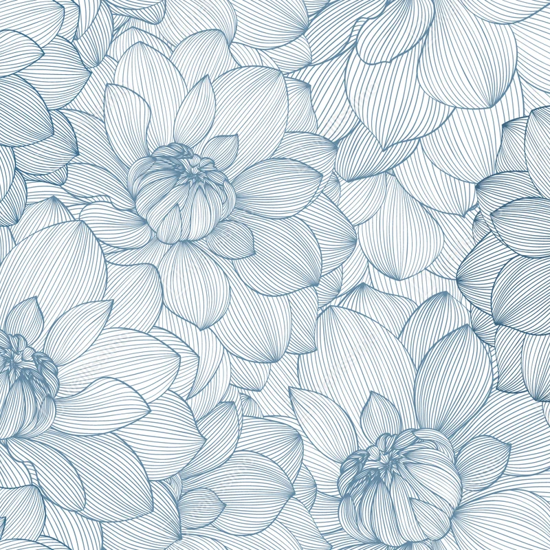 Türaufkleber zartes blaues blumenlinienmuster Türaufkleber zartes blaues blumenlinienmuster