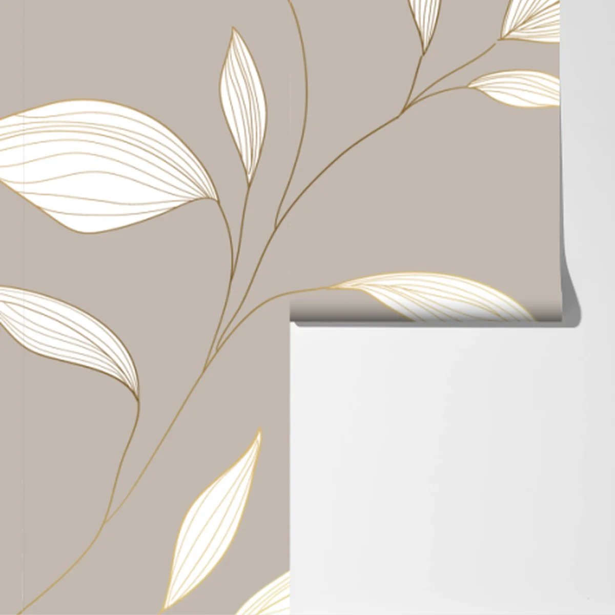 Fototapete zarte goldumrandete blätter auf beigem hintergrund Fototapete zarte goldumrandete blätter auf beigem hintergrund