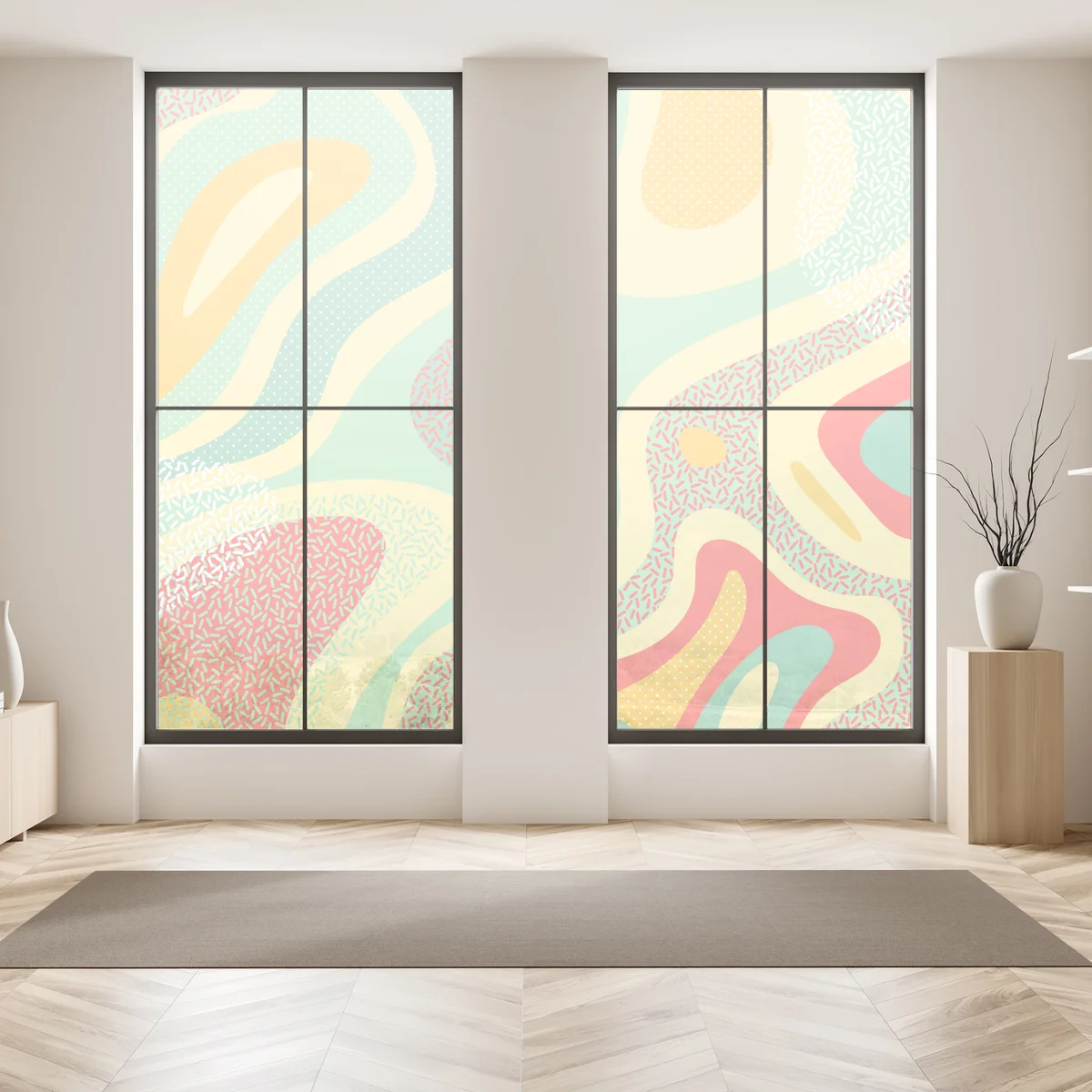 Naklejka na okno pastelowy organiczny wzór abstrakcyjny Naklejka na okno pastelowy organiczny wzór abstrakcyjny