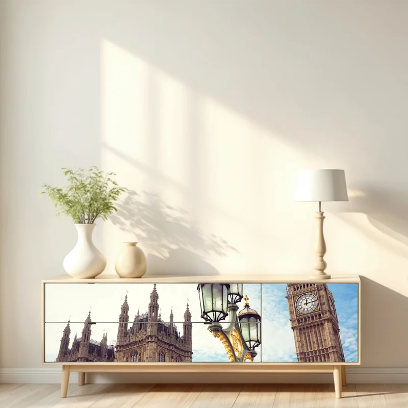 Repositionierbarer Aufkleber Big Ben und Westminster-Palast in London