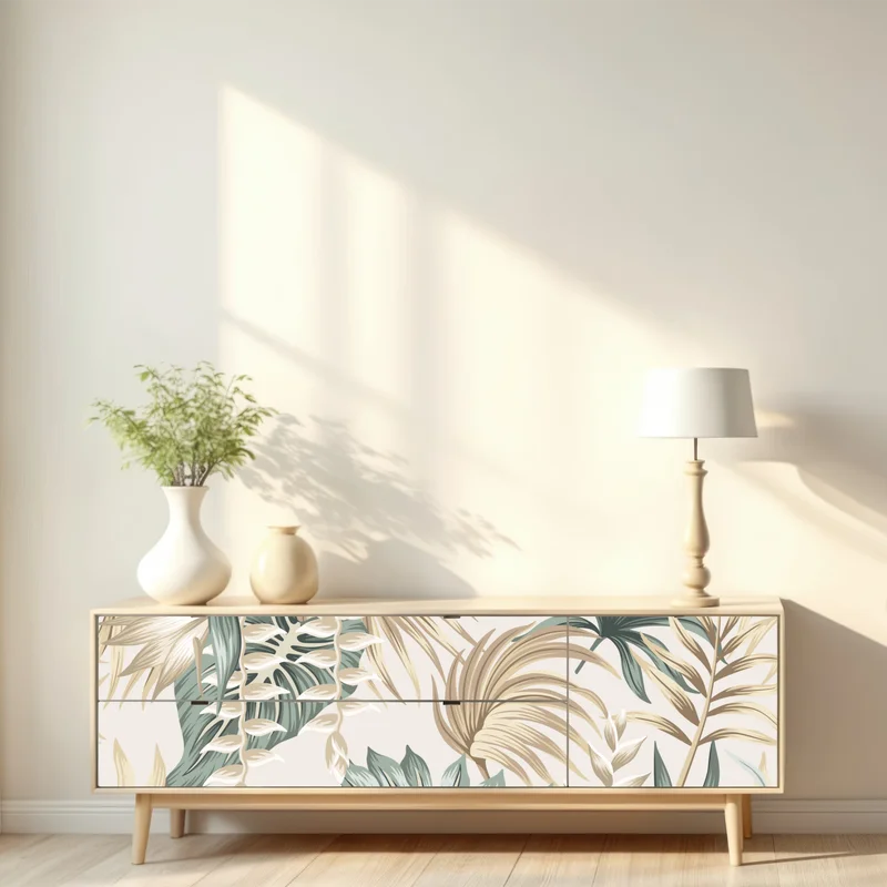 Repositionierbarer Aufkleber zartes tropisches hibiskusmotiv