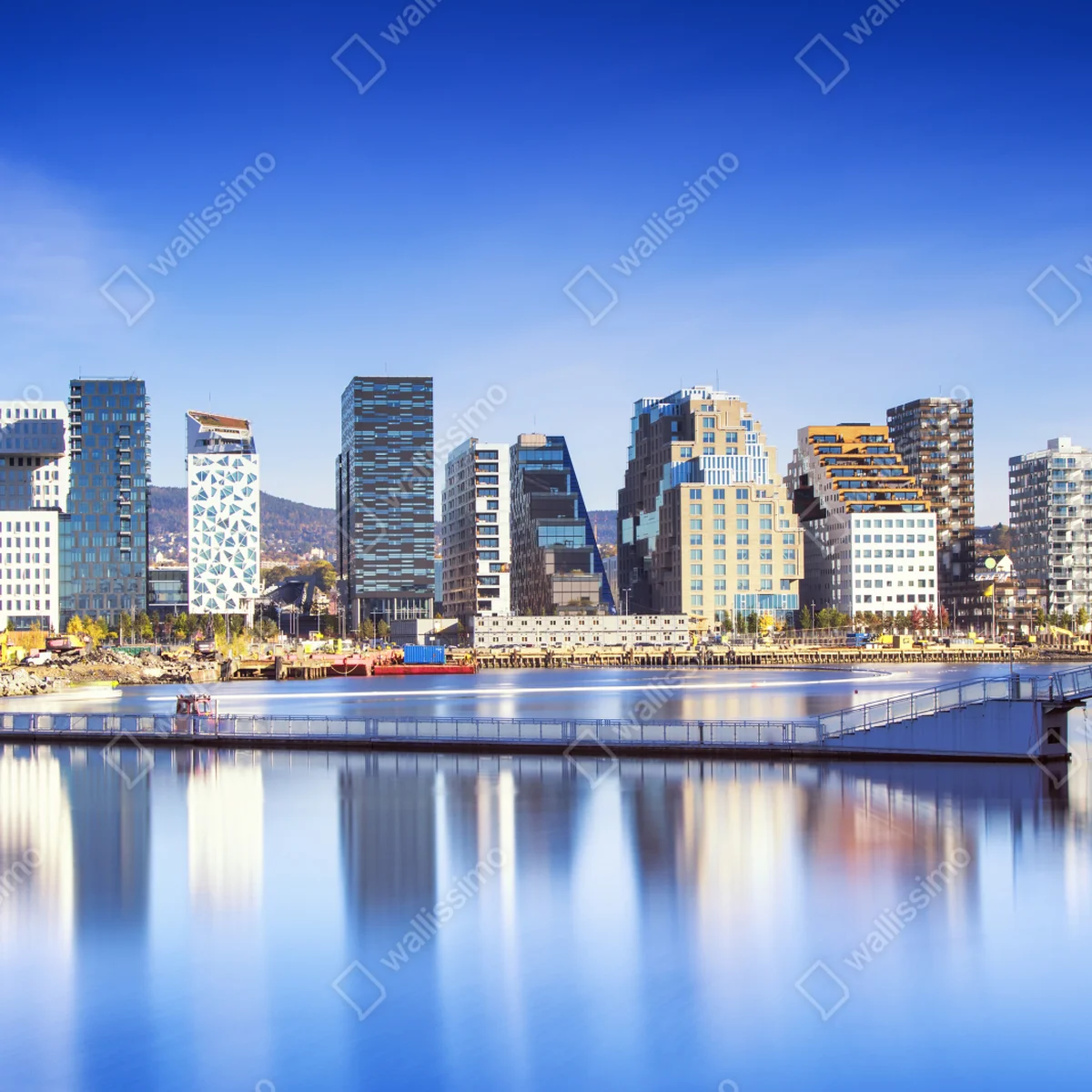 Laptop-Aufkleber moderne ufer skyline mit spiegelungen Laptop-Aufkleber moderne ufer skyline mit spiegelungen