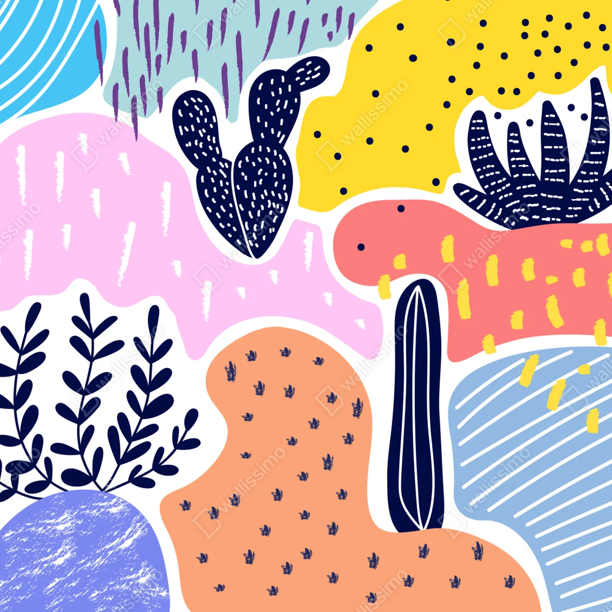 Fototapeta zabawny abstrakcyjny wzór roślinny Fototapeta zabawny abstrakcyjny wzór roślinny