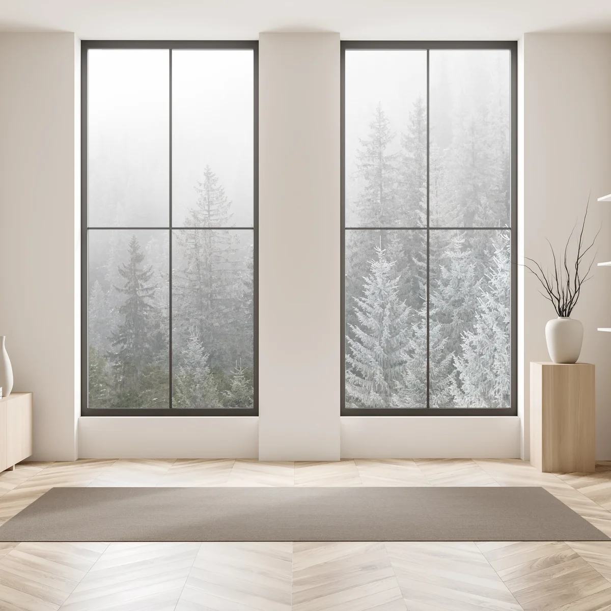 Fensteraufkleber nebliger winterwald in den Karpaten Fensteraufkleber nebliger winterwald in den Karpaten