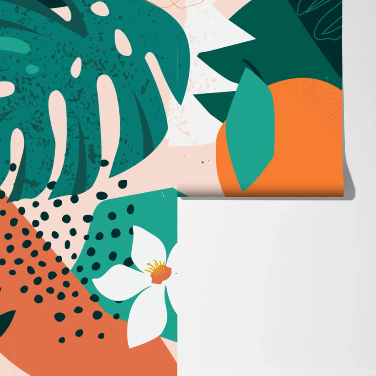 Fototapete tropische blätter und zitrus illustration Fototapete tropische blätter und zitrus illustration