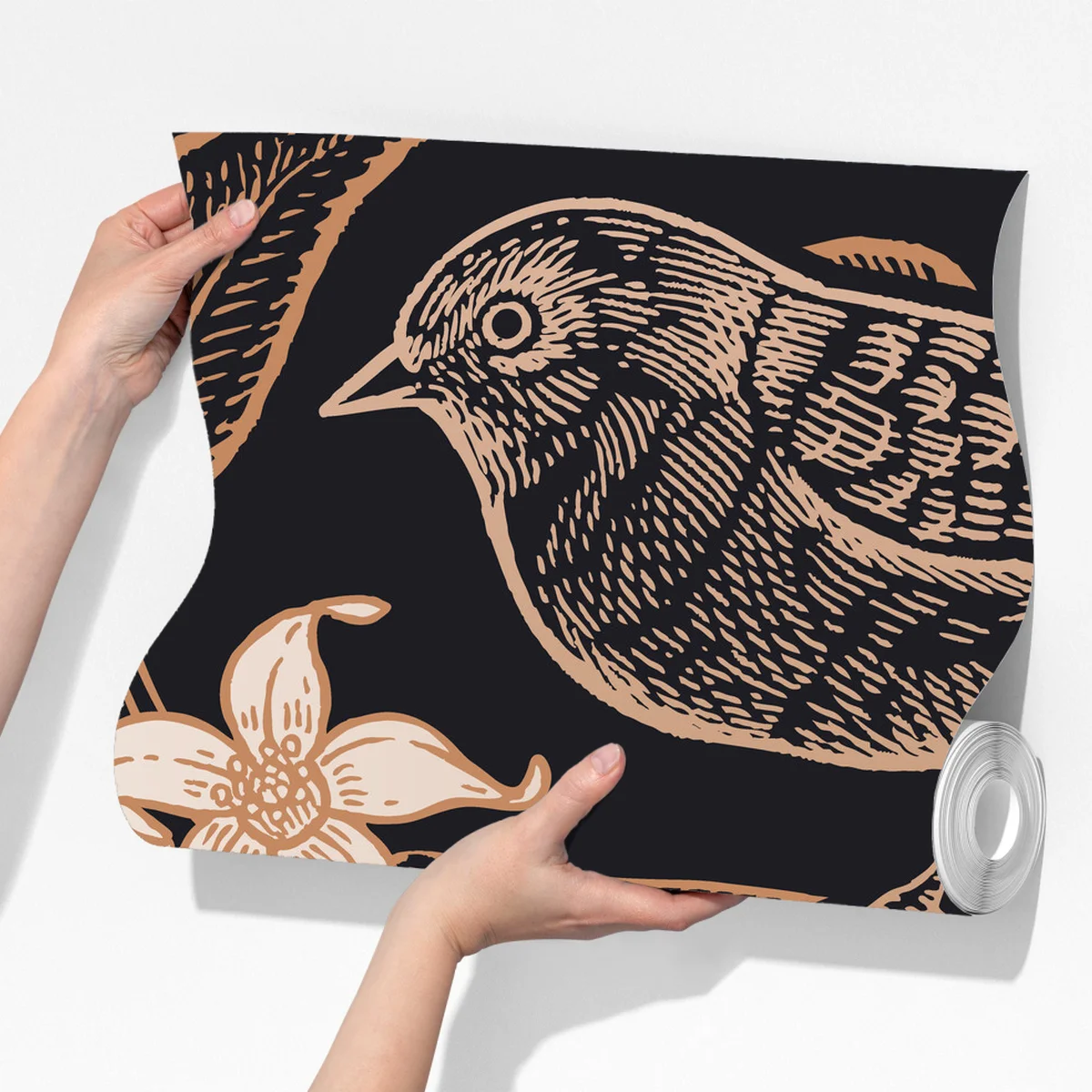 Fototapete vintage vogel- und zitrusmuster Fototapete vintage vogel- und zitrusmuster