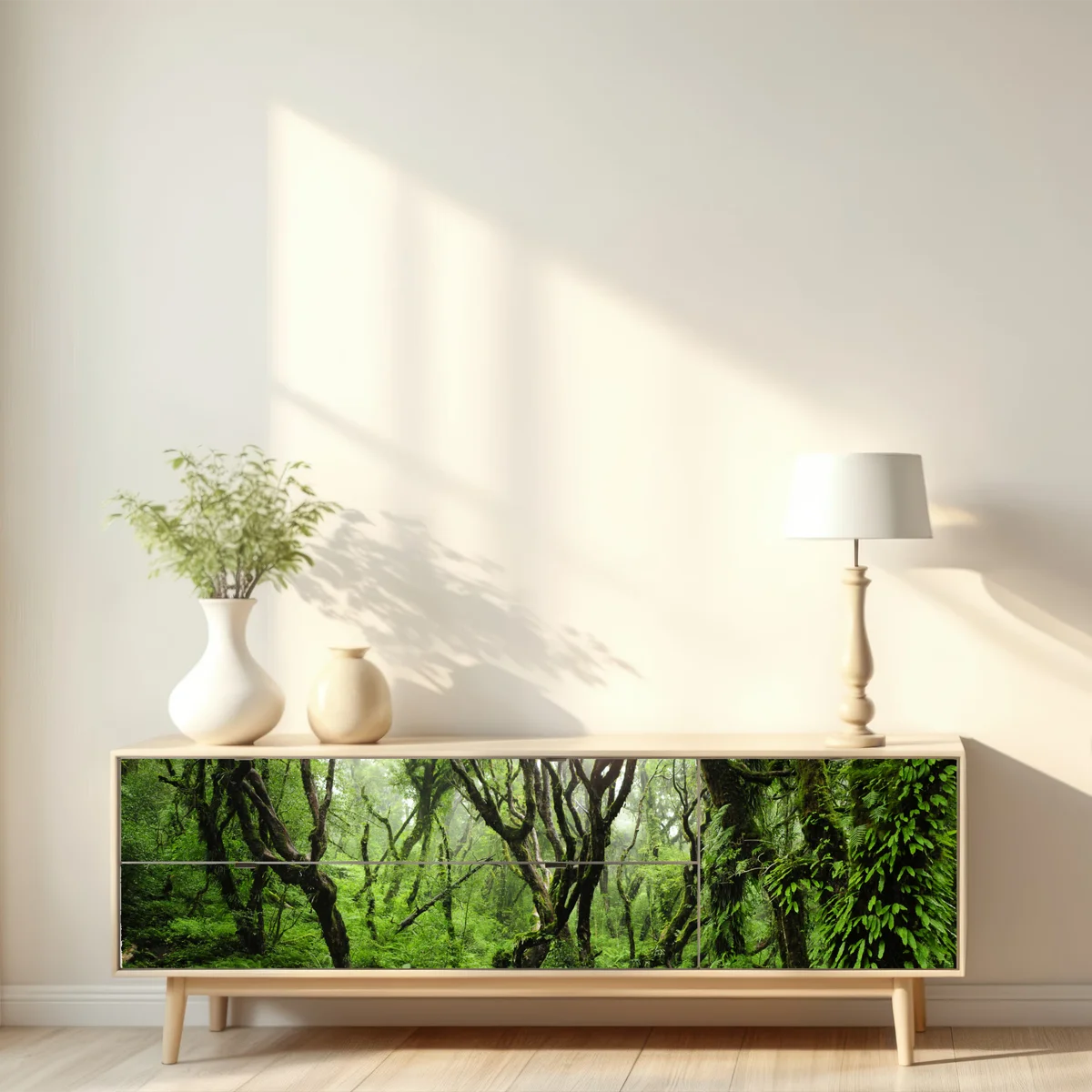 Repositionierbarer Aufkleber mystischer grüner wald Repositionierbarer Aufkleber mystischer grüner wald