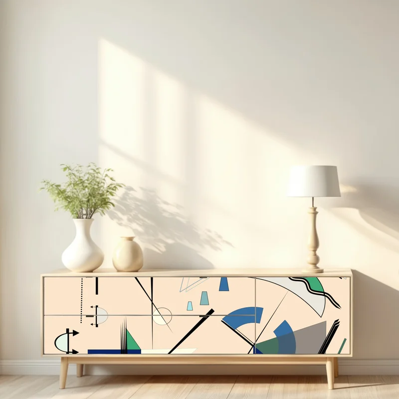 Repositionierbarer Aufkleber geometrische pastellkomposition Repositionierbarer Aufkleber geometrische pastellkomposition