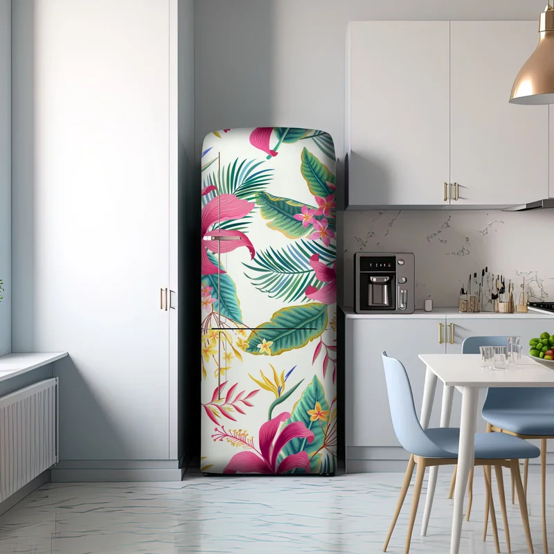 Kühlschrankaufkleber tropisches botanisches blumenmuster