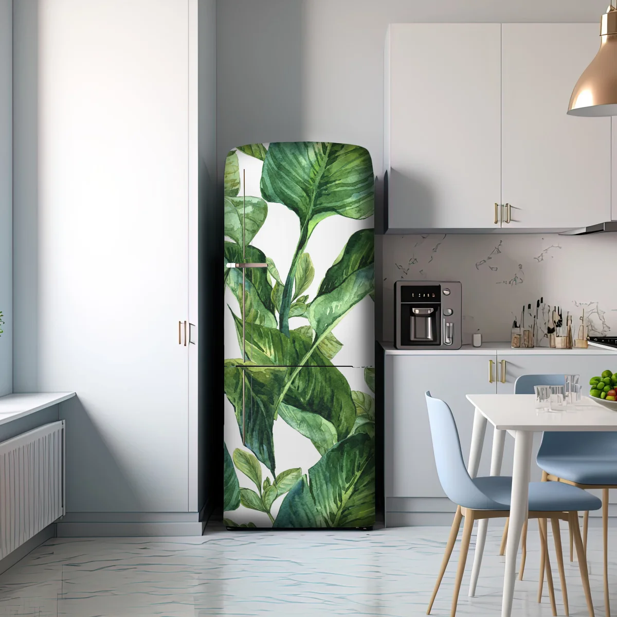 Kühlschrankaufkleber üppiges aquarellmuster tropischer blätter Kühlschrankaufkleber üppiges aquarellmuster tropischer blätter