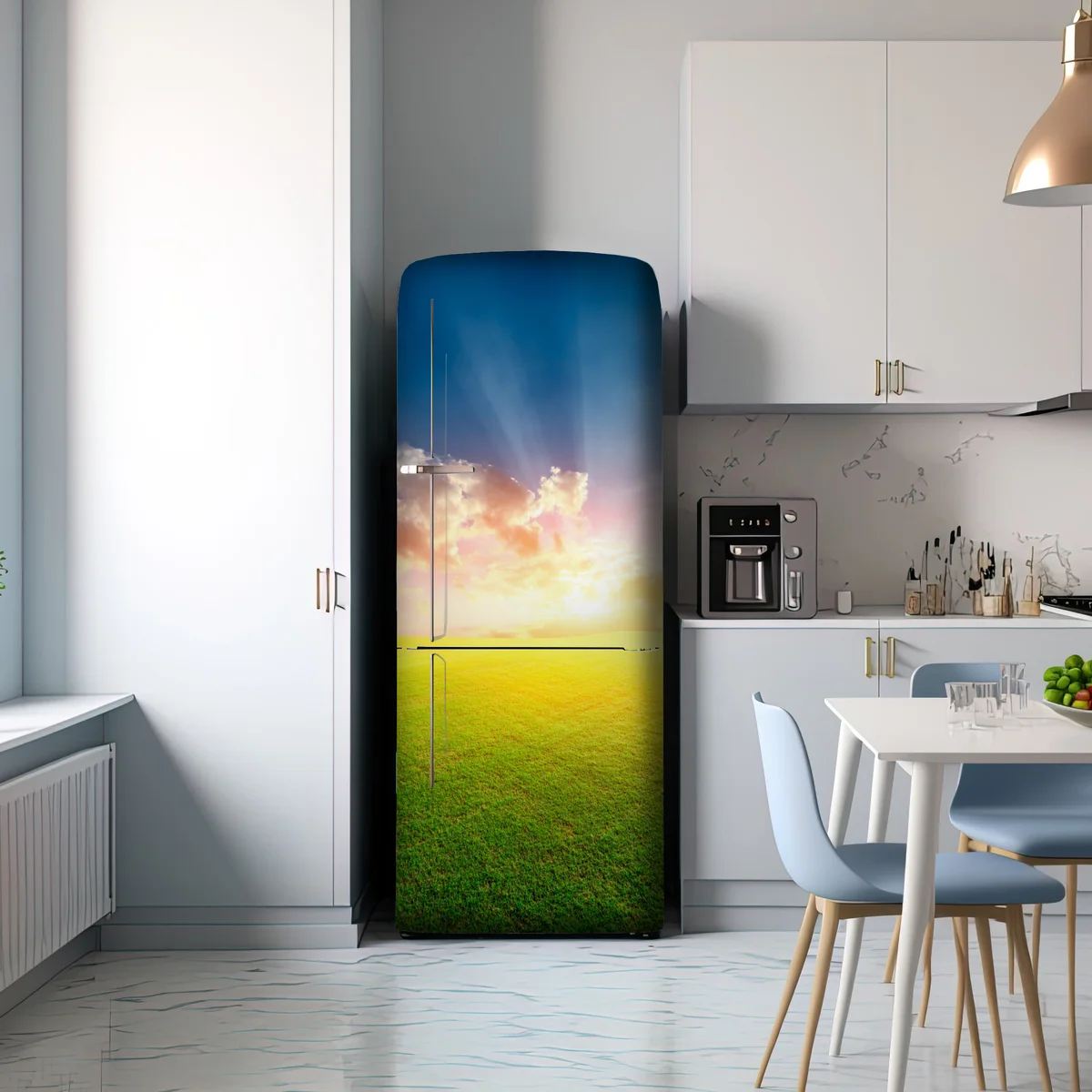 Kühlschrankaufkleber sonnenbeschienene wiese bei sonnenuntergang Kühlschrankaufkleber sonnenbeschienene wiese bei sonnenuntergang