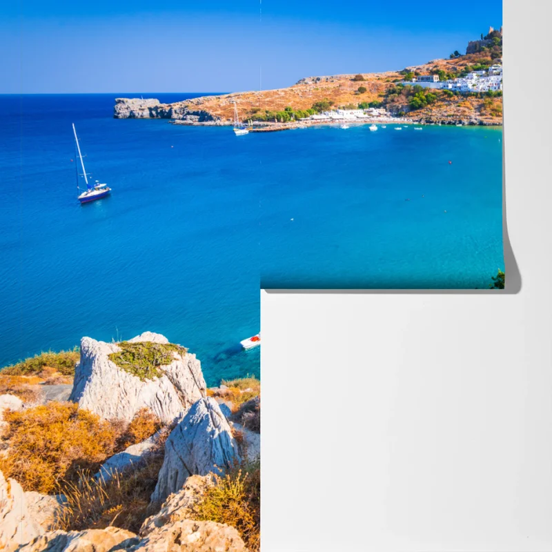 Fototapeta turkusowa zatoka w Lindos, Rodos Fototapeta turkusowa zatoka w Lindos, Rodos