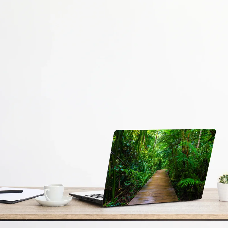 Naklejka na laptopa mangrowa kładka w bujnej zielonej dżungli