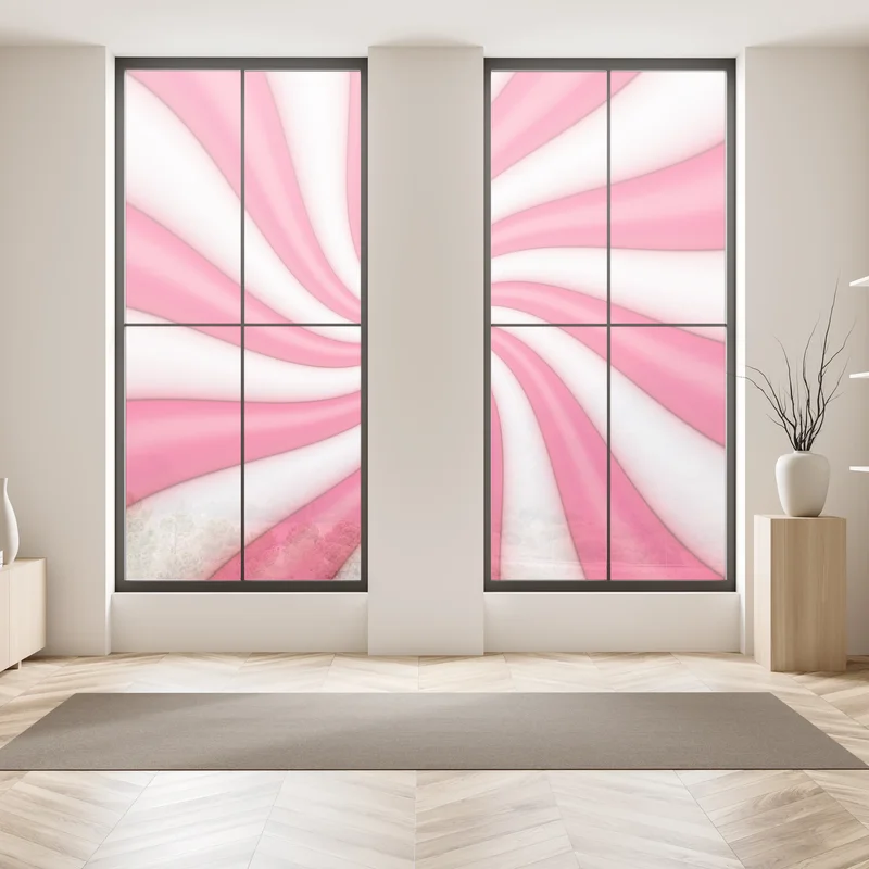 Fensteraufkleber rosa bonbonspirale Fensteraufkleber rosa bonbonspirale