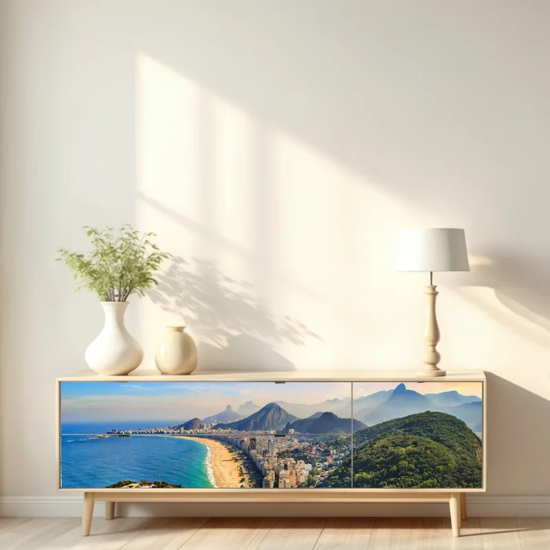 Repositionierbarer Aufkleber Copacabana und Ipanema luftaufnahme panorama