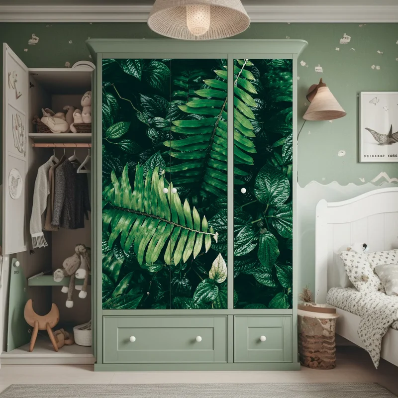 Schrankaufkleber üppige tropische blätter