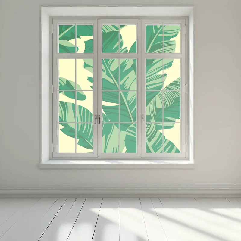Naklejka na okno wzór liści bananowca Naklejka na okno wzór liści bananowca