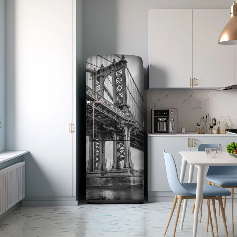 Kühlschrankaufkleber blick auf die Manhattan Bridge und die skyline von New York