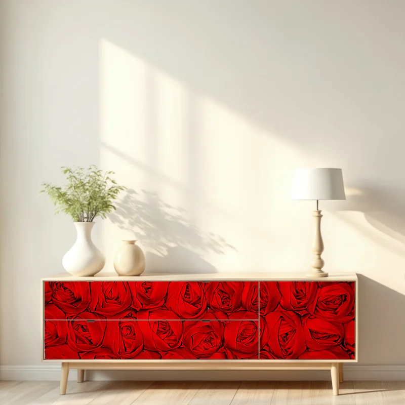 Repositionierbarer Aufkleber endlose rote rosen