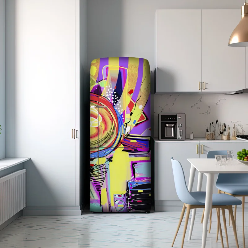 Kühlschrankaufkleber lebendige violette abstrakte komposition