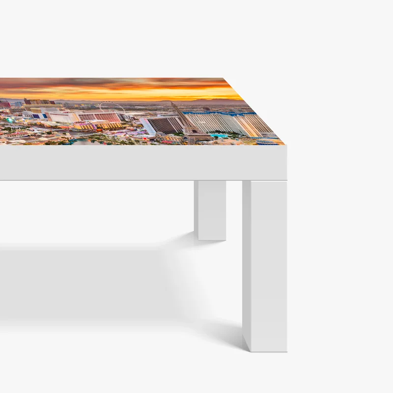 Tischaufkleber und Schreibtischaufkleber Las Vegas skyline bei sonnenuntergang