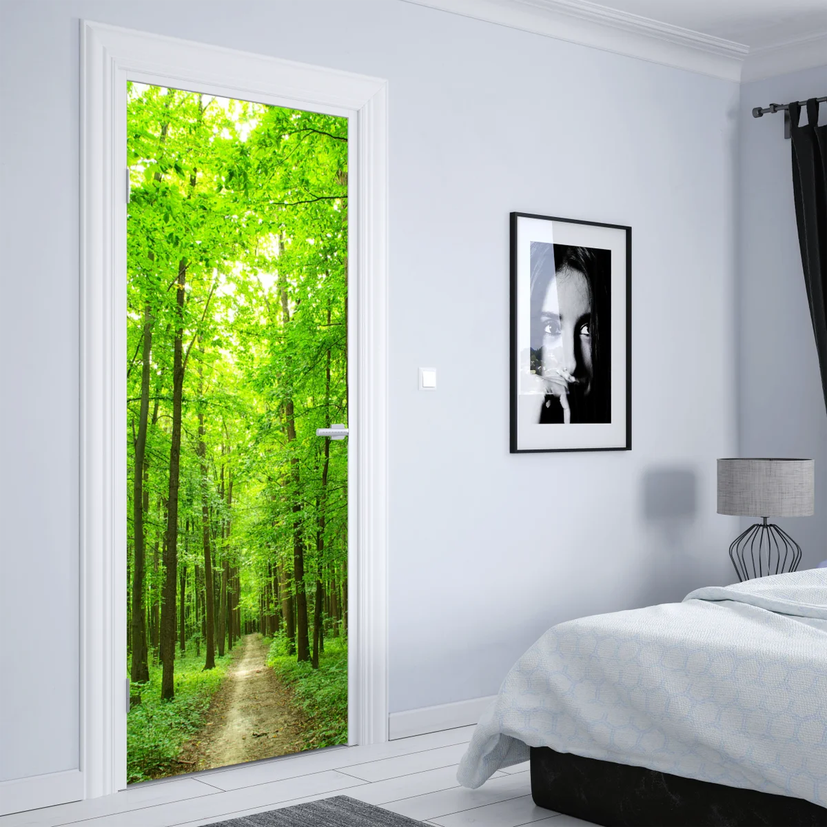 Türaufkleber ruhiger waldpfad Türaufkleber ruhiger waldpfad