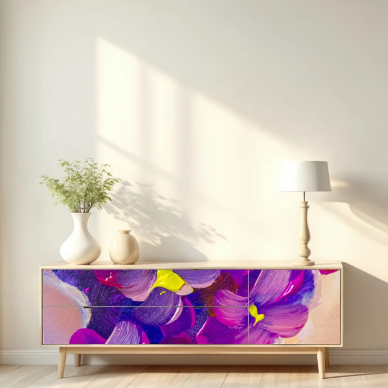 Repositionierbarer Aufkleber intensiver violetter blumenstrauß