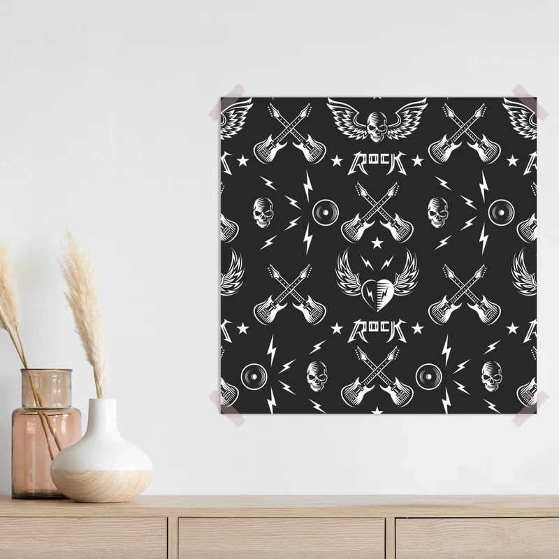 Poster nahtloses muster mit rock-symbolen Poster nahtloses muster mit rock-symbolen