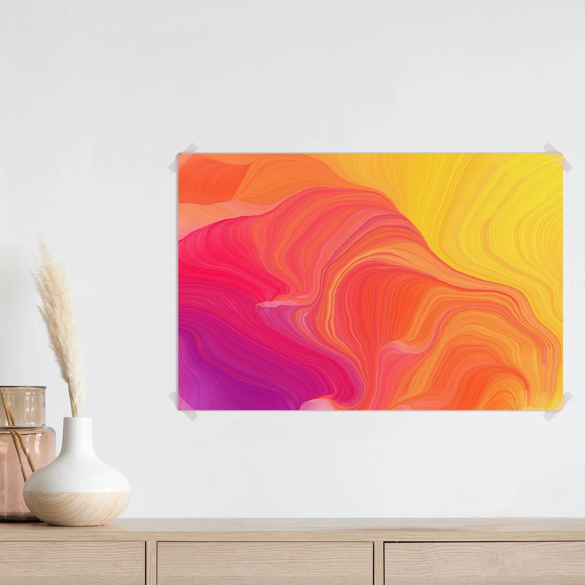 Poster leuchtende fließende farbwellen Poster leuchtende fließende farbwellen