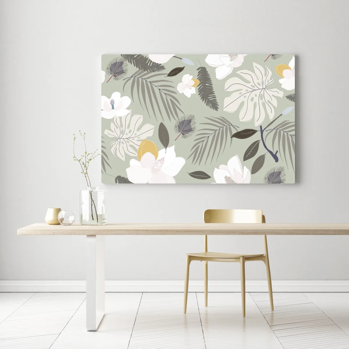 Leinwandbild zartes pastell botanikmuster Leinwandbild zartes pastell botanikmuster