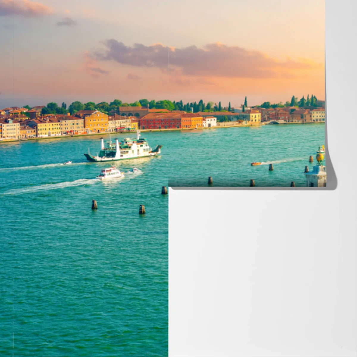 Fototapete sonnenuntergangspanorama von Venedig Fototapete sonnenuntergangspanorama von Venedig