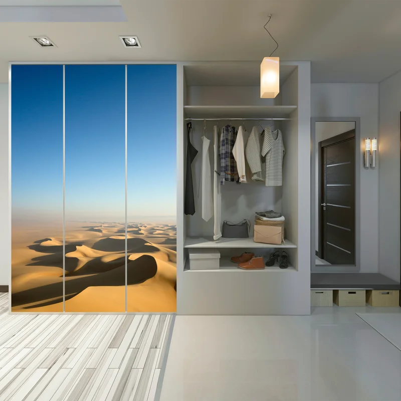 Schrankaufkleber endlose wüstendünen unter blauem himmel