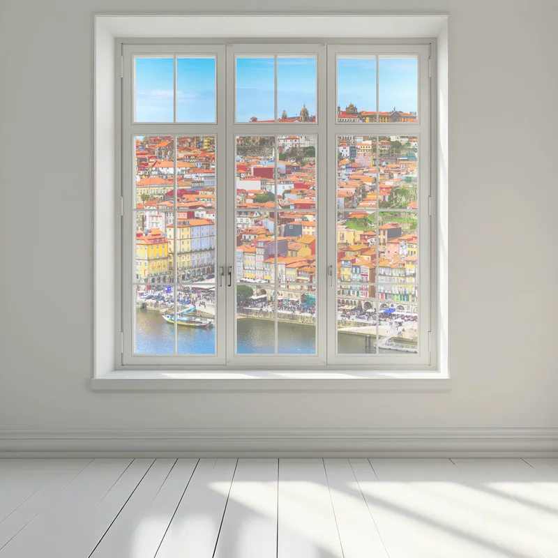 Fensteraufkleber Porto buntes uferpanorama Fensteraufkleber Porto buntes uferpanorama