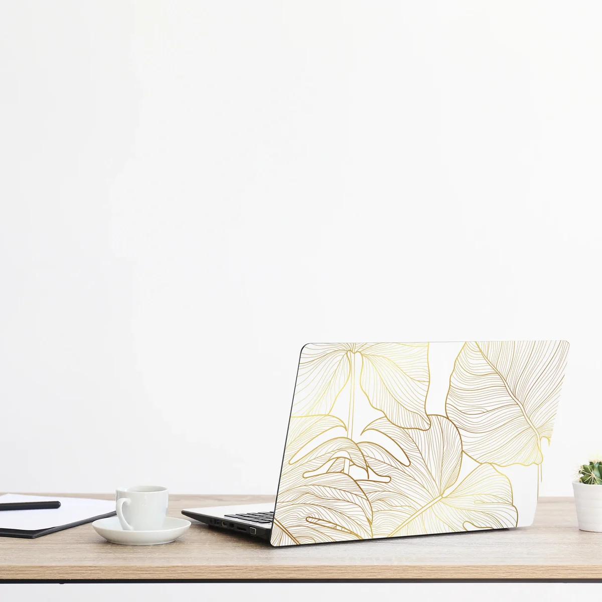 Laptop-Aufkleber goldene botanische blattzeichnung Laptop-Aufkleber goldene botanische blattzeichnung