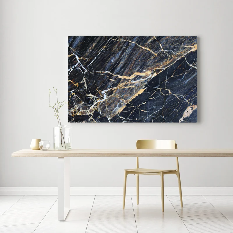 Leinwandbild dunkler marmor mit goldenen und cremefarbenen adern Leinwandbild dunkler marmor mit goldenen und cremefarbenen adern