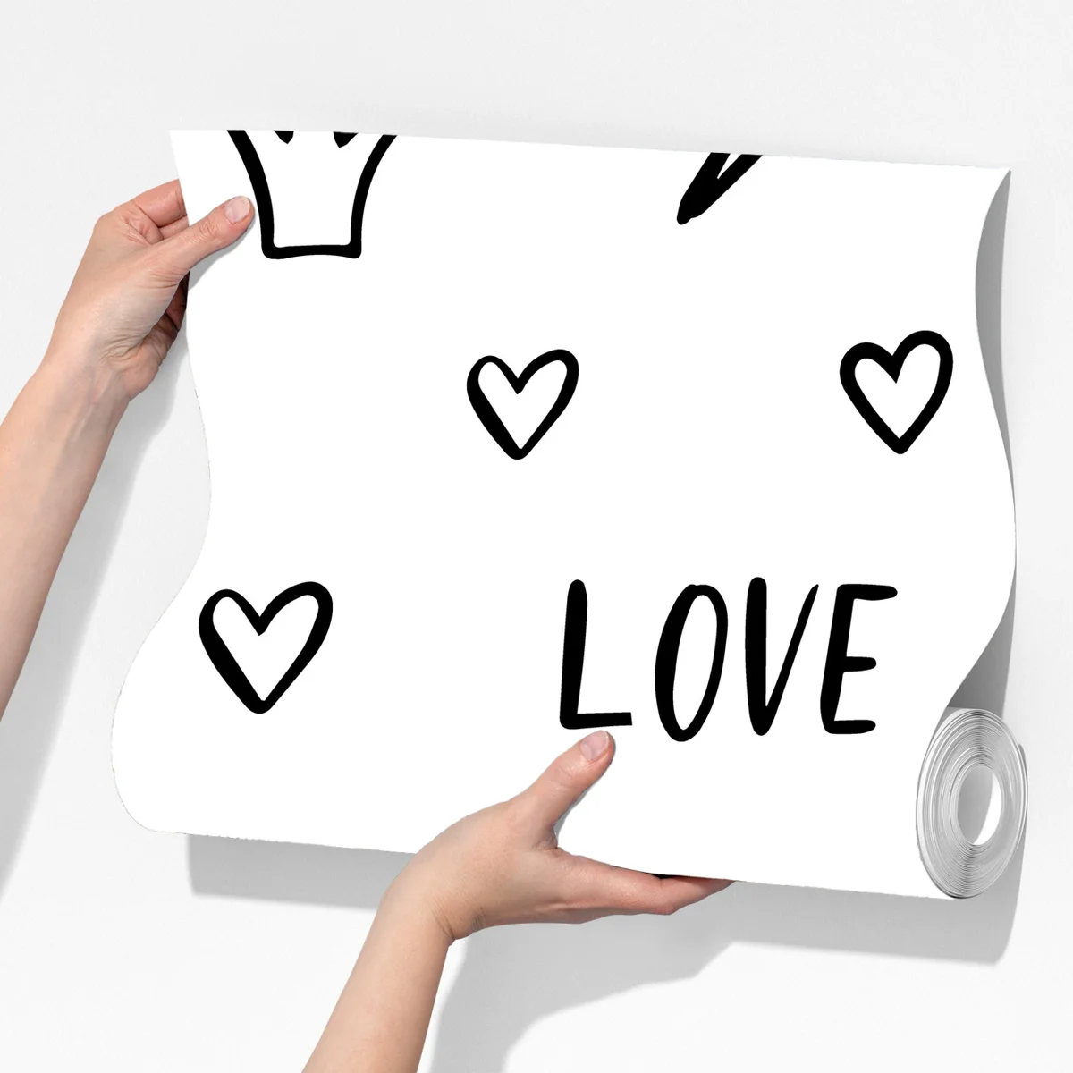 Fototapete verspieltes doodle-muster mit herzen und sternen Fototapete verspieltes doodle-muster mit herzen und sternen