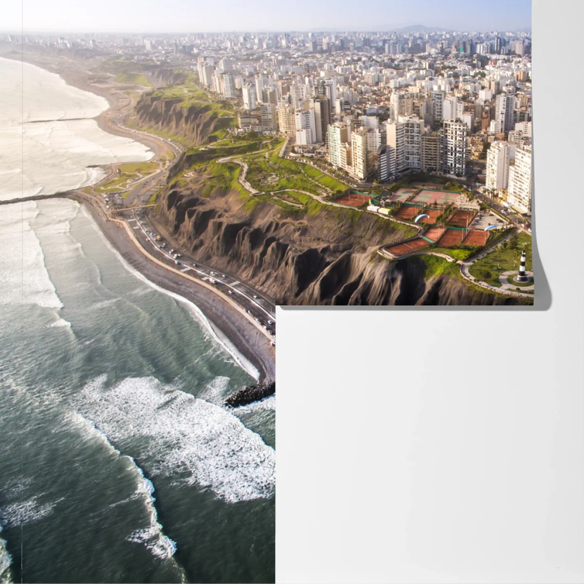 Fototapeta panorama wybrzeża Miraflores, Lima Fototapeta panorama wybrzeża Miraflores, Lima