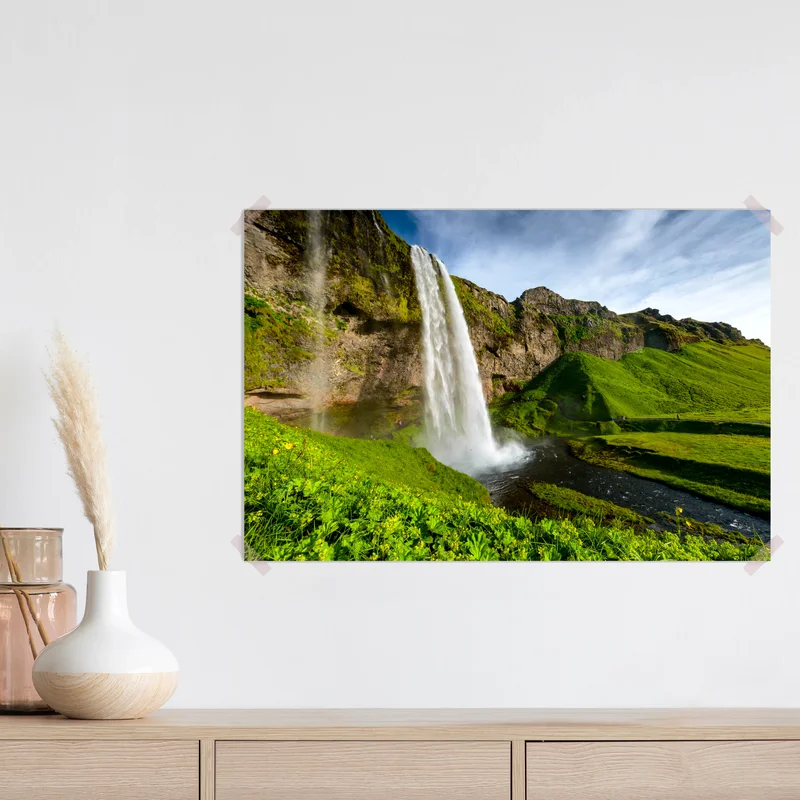 Poster Seljalandsfoss wasserfall in Island Poster Seljalandsfoss wasserfall in Island