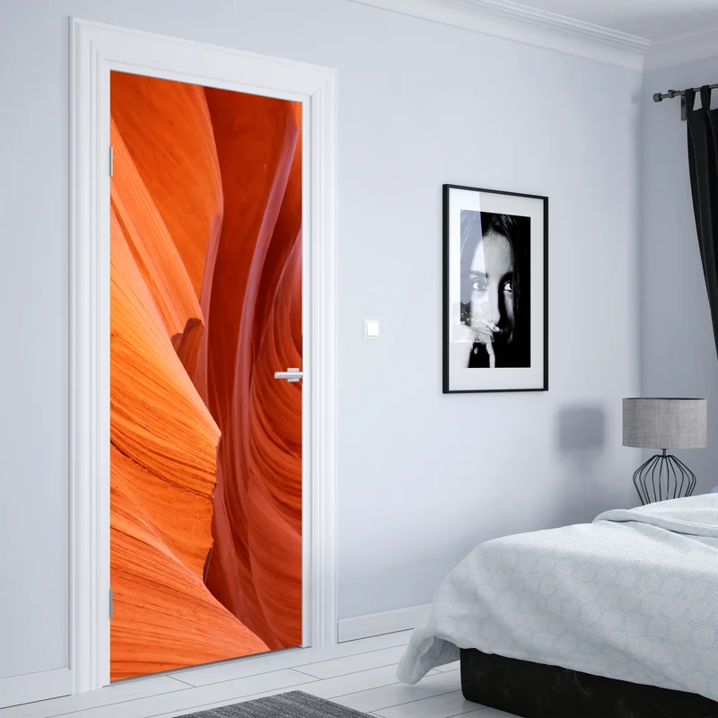 Türaufkleber warmer sandstein schlucht abstrakt