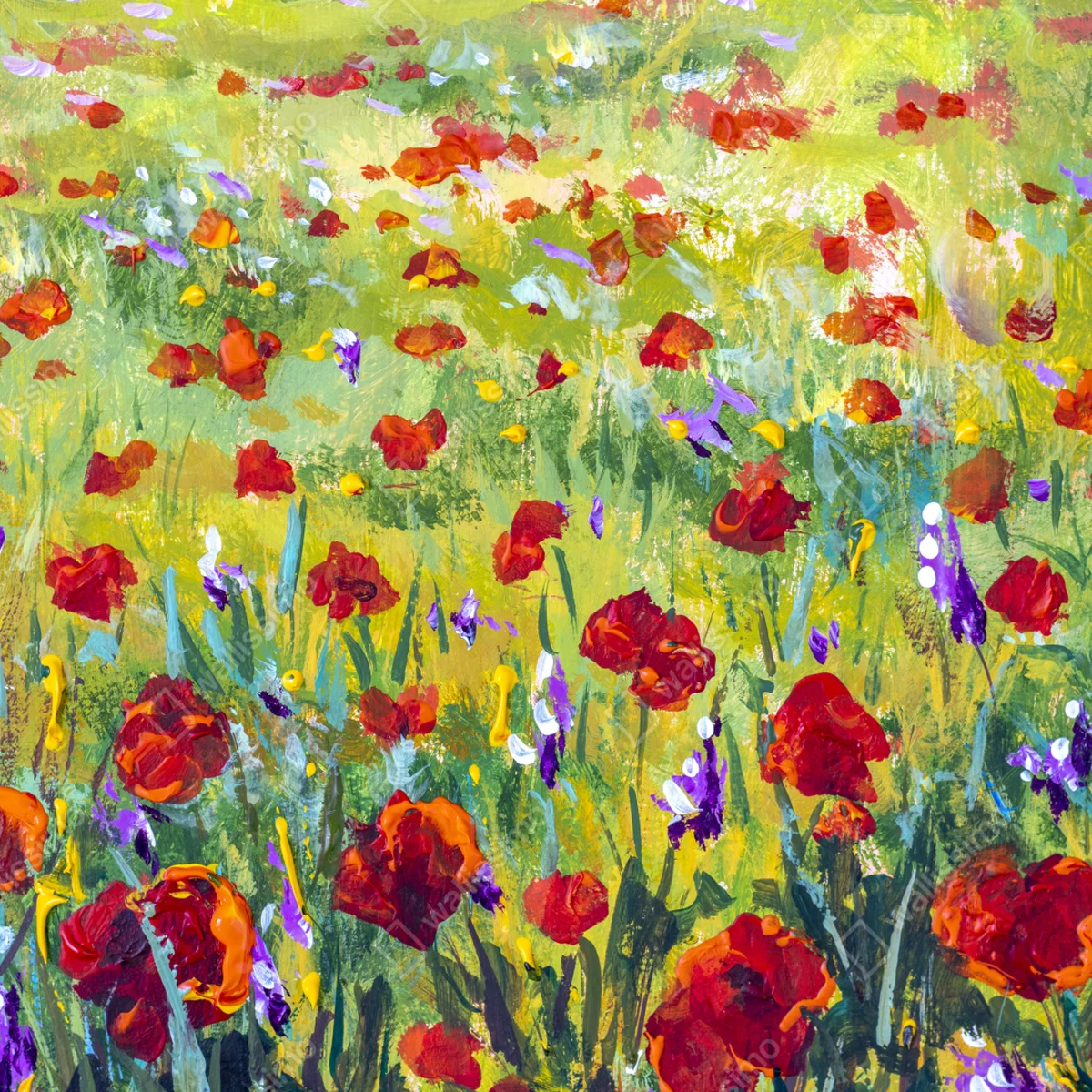 Leinwandbild impressionistische mohnwiese Leinwandbild impressionistische mohnwiese