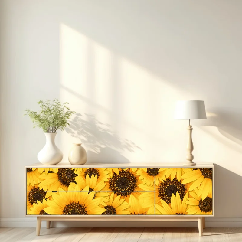 Repositionierbarer Aufkleber goldene sonnenblumen