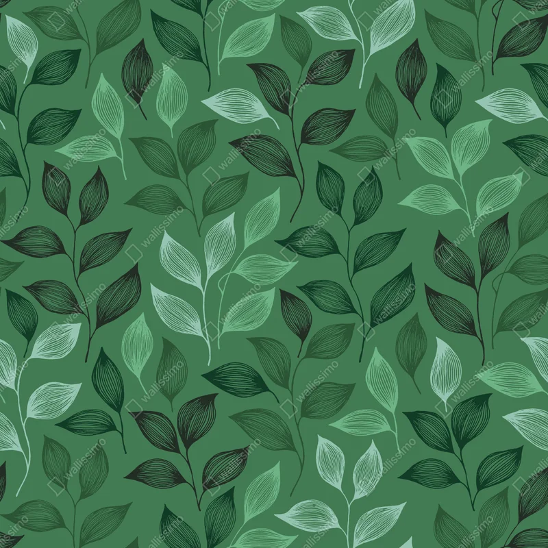 Fototapeta zielony botaniczny wzór liści Fototapeta zielony botaniczny wzór liści