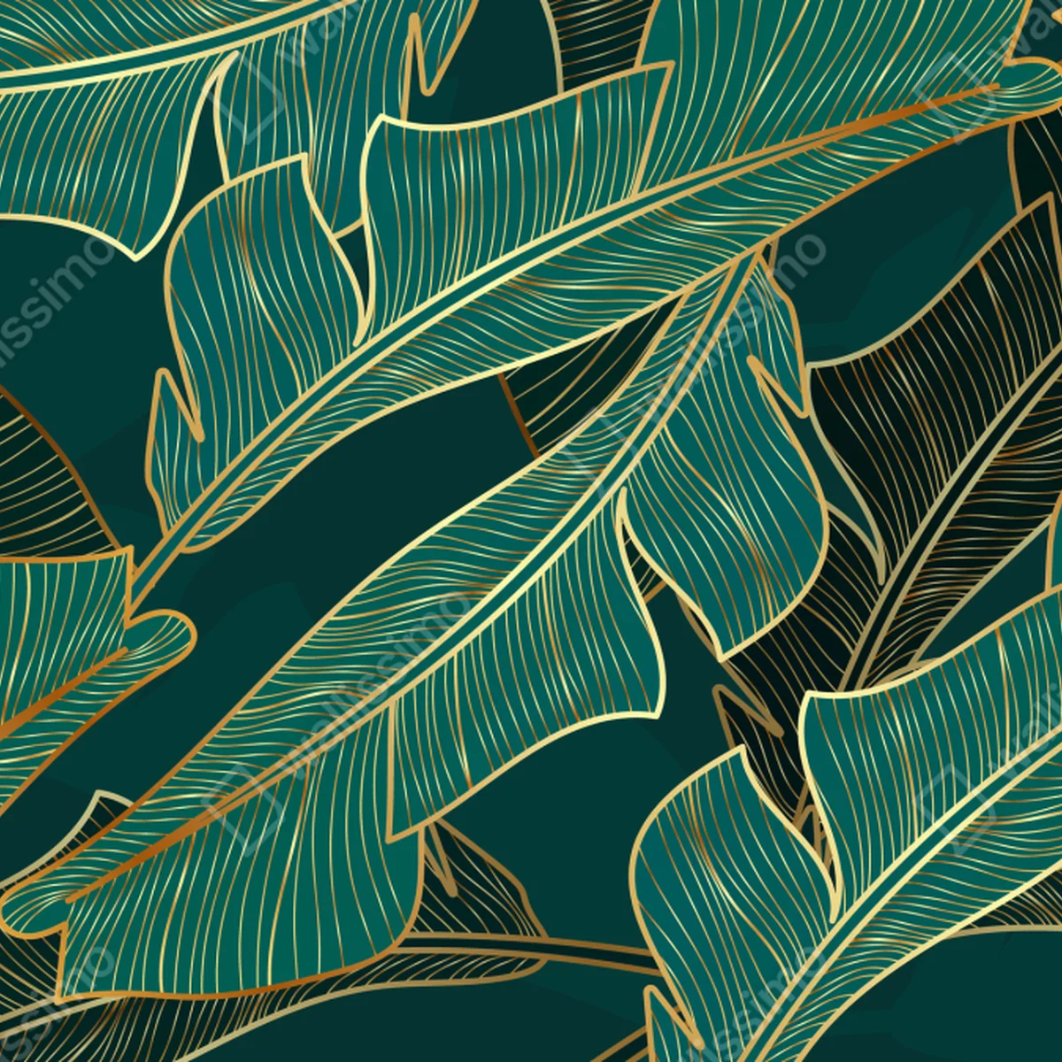 Fototapeta złote tropikalne liście bananowca Fototapeta złote tropikalne liście bananowca