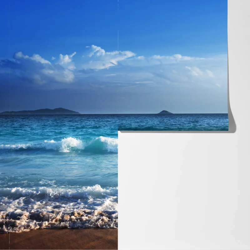 Fototapete tropischer strand auf den Seychellen bei sonnenuntergang Fototapete tropischer strand auf den Seychellen bei sonnenuntergang