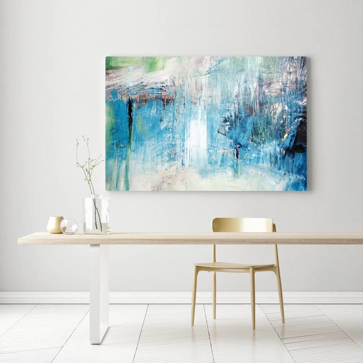Leinwandbild türkis abstrakte ölstruktur Leinwandbild türkis abstrakte ölstruktur