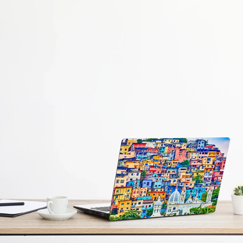Laptop-Aufkleber bunte häuser von Las Peñas am Santa Ana hügel, Guayaquil Laptop-Aufkleber bunte häuser von Las Peñas am Santa Ana hügel, Guayaquil